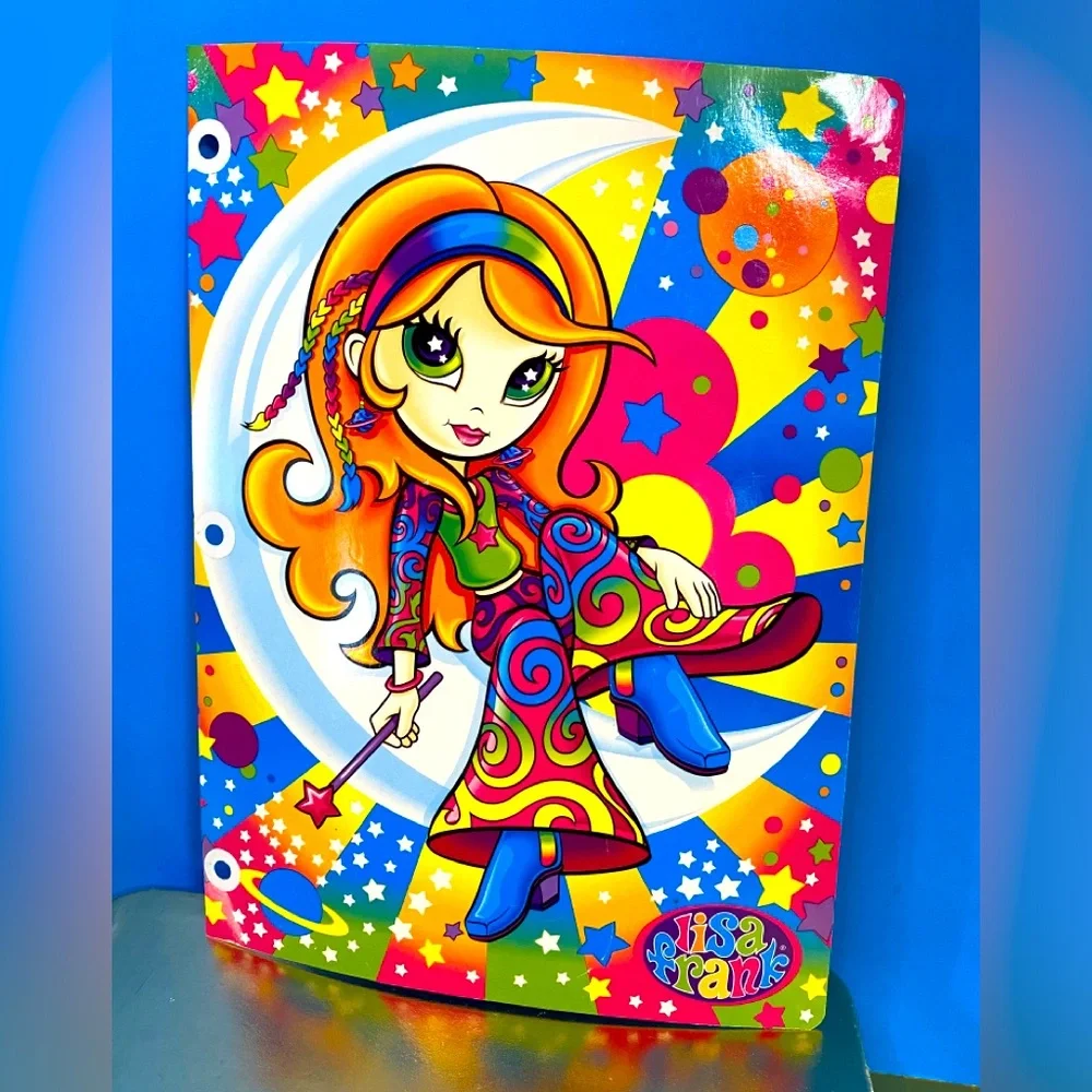 LISA FRANK VINTAGE FANTASTIC FASHIONS BUTTERFLY & DIVA MOON GIRL BINDER DIVIDERS